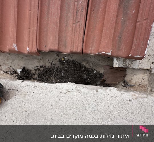 תמונה של רעפים עם סדקים ותיקונים